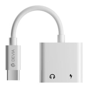 Adaptor Devia EC610 USB C Male to 2 x USB C Female for Charge & Hands Free Smart Series White