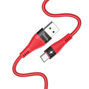 HOCO cable USB - Type C Flash 5A U53 1 meter red