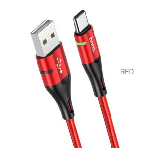 HOCO cable USB magnetic Shadow LED for Typ C 3A U93 red