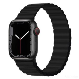 Strap Devia Sport3 Silicone Magnet Band Apple Watch 4/ 5/ 6/ 7/ 8/ SE (38/ 40/ 41mm) Deluxe Series Black
