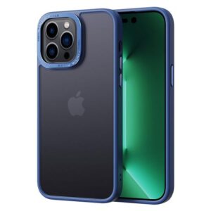 TPU & PC Case Comma Joy Elegant Anti-Shock Apple iPhone 14 Plus Metal Frame Blue