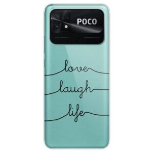 TPU inos Xiaomi Poco C40 Art Theme Love-Laugh-Life