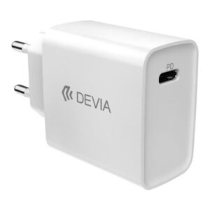Travel Fast Charger Devia EA268 with Single Output USB C PD 20W Smart Series White
