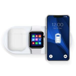 Wireless charger Qi with LED 3in1 15W KT-IW white
