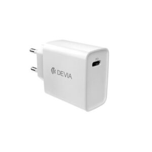 Travel Fast Charger Devia Suit EA269 with Single USB C & Lightning Cable 1m PD 20W Smart White