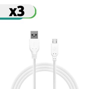 USB 2.0 Cable inos USB A to Micro USB 2m White (3 pcs)