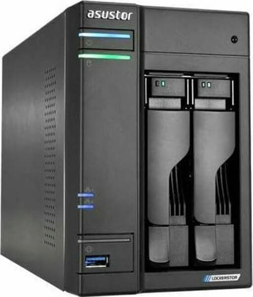 ASUSTOR NAS AS6602T LOCKERSTOR 2, DT, 2 BAYS HOT SWAP, INTEL CELERON J4125 2.0GHz QC (burst 2.7GHz), 4GB (MAX 8GB), Dual M.2 NVMe SSD CACHING, 3xUSB3.2 GEN1, 2,5 GbEx2, HDMI 2.0a, WoL, WoW, IR, 3YW.