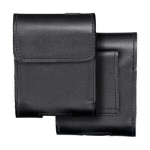 ROYAL - Leather universal belt holster / black - Size V - for SAMSUNG FLIP 1 / 2 / 3 / 4 / HUAWEI P50 Pocket / MOTOROLA RAZR 5G