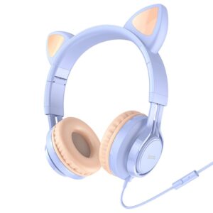 HOCO słuchawki nagłowne z mikrofonem W36 Cat Ear niebieskie