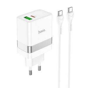 HOCO travel charger Type C + USB QC3.0 with cable for Type C Power Delivery 30W Starter N21 white