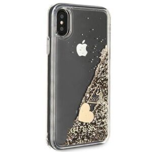 Original faceplate case GUESS GUOHCPXGLHFLGO for iPhone X / Xs (Charms 2 Liquid Glitter / gold)