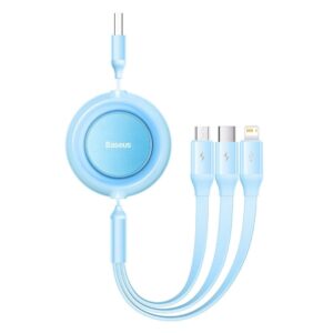 BASEUS cable USB to Micro/Lighting/Type C 3w1 Bright Mirror 2 Power Delivery 1.1m blue CAMJ010017