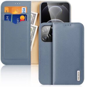DUX DUCIS Hivo - Leather Wallet Case for Apple iPhone 13 Pro blue