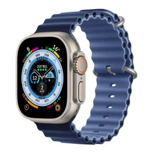 Strap Devia Sport6 Silicone Apple Watch (38/ 40/ 41mm) Two-Tone Deluxe Deep-Light Blue