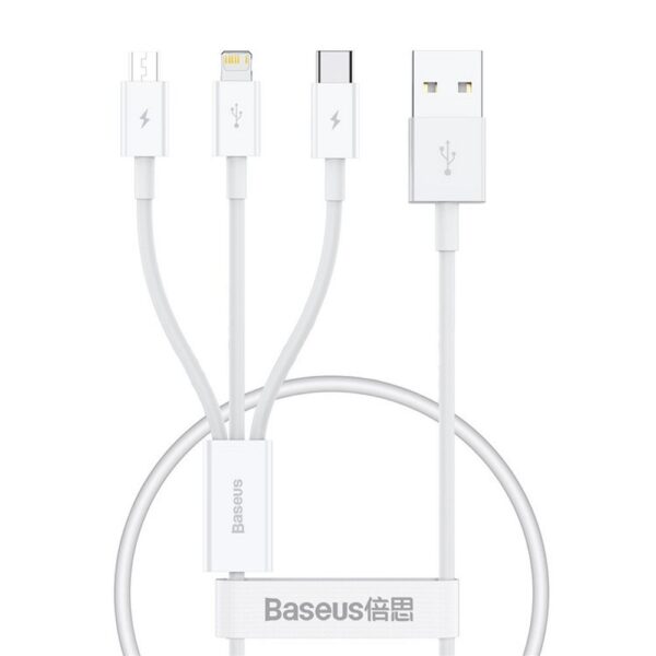 BASEUS cable 3in1 Flash Series II USB A to Micro + Lightning 8-pin + Type C 3