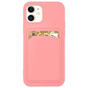 Card Case Silicone Wallet Case with Card Slot Documents for Xiaomi Redmi Note 11S Note 11 pink - 9145576260333