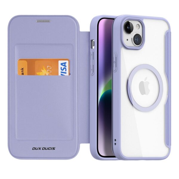 DUX DUCIS Skin X Pro - Folio Case compatible with MagSafe for Apple iPhone 15 purple