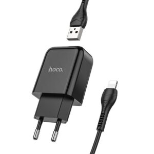 HOCO travel charger USB + cable for Lightning 8-pin 2.1A N2 Vigour black
