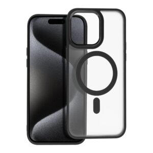 Matte Mag Cover case compatible with MagSafe for IPHONE 15 PRO MAX black