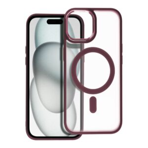 Matte Mag Cover case compatible with MagSafe for IPHONE 15 plum red