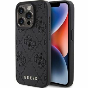 Original faceplate case GUESS GUHCP15LP4EPMK for iPhone 15 PRO (Quilted 4G Classic / black)