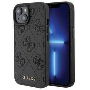 Original faceplate case GUESS GUHCP15SP4EPMK for iPhone 15 (Quilted 4G Classic / black)