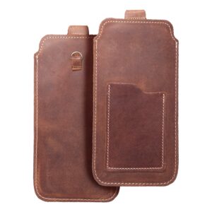 ROYAL Crazy Horse - Leather universal pull-up pocket / brown - Size 2XL+tall - SAMSUNG S21 ULTRA / HUAWEI P Smart 2021 / XIAOMI Redmi 12 / OPPO A98 5G