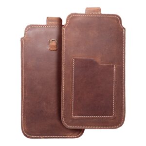 ROYAL Crazy Horse - Leather universal pull-up pocket / brown - Size 2XL+wide - SAMSUNG A12 / NOTE 9 / XIAOMI REDMI NOTE 10 PRO