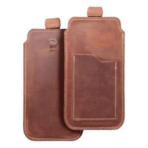 ROYAL Crazy Horse - Leather universal pull-up pocket / brown - Size L - IPHONE 6 / 7 / 8