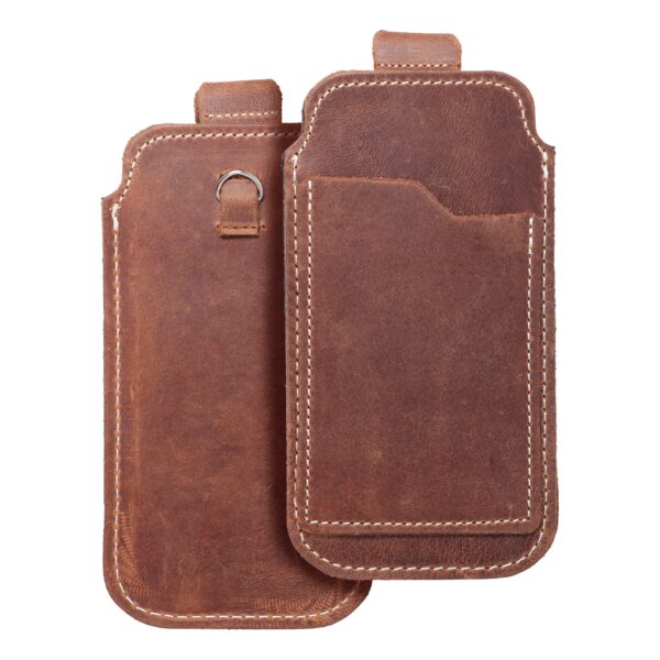 ROYAL Crazy Horse - Leather universal pull-up pocket / brown - Size M - IPHONE 5 / NOKIA S5610 / LUMIA 230