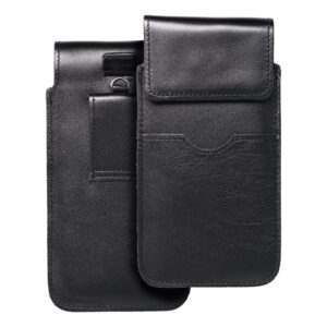 ROYAL - Leather universal flap pocket / black - Size 2XL+wide - SAMSUNG A12 / NOTE 9 / XIAOMI REDMI NOTE 10 PRO