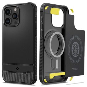 SPIGEN Rugged Armor MAG compatible with MAGSAFE for IPHONE 15 PRO MAX matte black