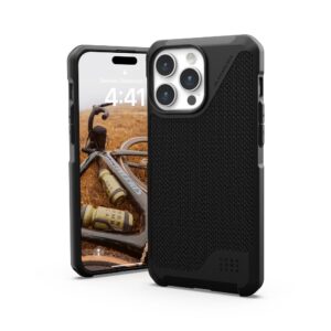 (UAG) Urban Armor Gear Metropolis LT case compatible with MagSafe for IPHONE 15 PRO MAX kevlar black