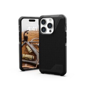 (UAG) Urban Armor Gear Metropolis LT case compatible with MagSafe for IPHONE 15 PRO kevlar black