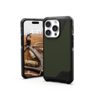 (UAG) Urban Armor Gear Metropolis LT case compatible with MagSafe for IPHONE 15 PRO kevlar olive