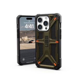 ( UAG ) Urban Armor Gear Monarch Pro for IPHONE 15 PRO compatible with MagSafe kevlar element green