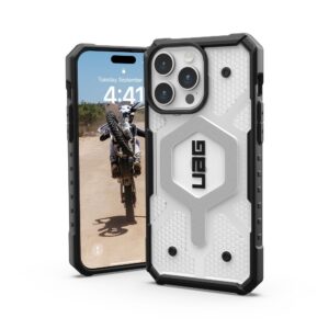 ( UAG ) Urban Armor Gear Pathfinder compatible with Magsafe for IPHONE 15 PRO MAX ice