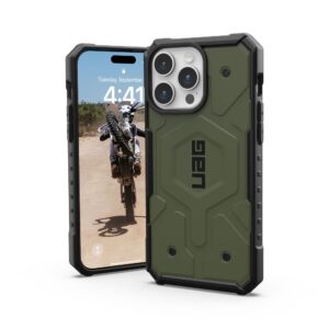 ( UAG ) Urban Armor Gear Pathfinder compatible with Magsafe for IPHONE 15 PRO MAX olive