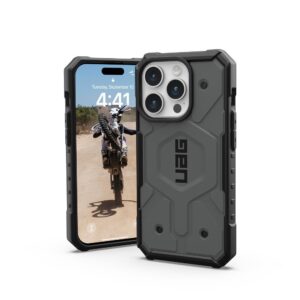 ( UAG ) Urban Armor Gear Pathfinder compatible with Magsafe for IPHONE 15 PRO silver