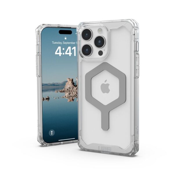 ( UAG ) Urban Armor Gear Plyo case compatible with Magsafe for IPHONE 15 PRO MAX ice silver