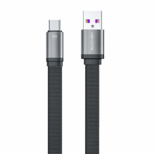 WK WDC-156 Braided - Flat USB 2.0 Cable USB-C male - USB-A male Μαύρο 1.5m