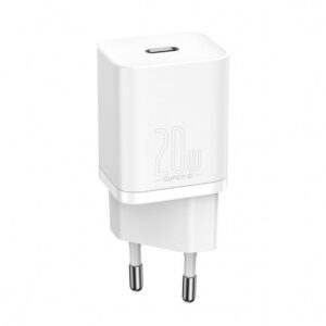 BASEUS travel charger Type C + cable type C to iPhone Lightning 8-pin Super Si PD 20W white TZCCSUP-B02/CCCJGCE-D
