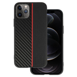 TechWave Stripe Carbon case for iPhone 11 Pro black - red
