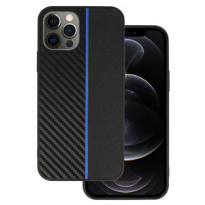 TechWave Stripe Carbon case for iPhone 12 Pro Max black - blue