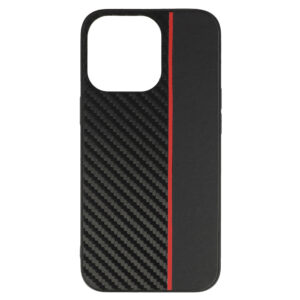 TechWave Stripe Carbon case for iPhone 13 Pro Max black - Red