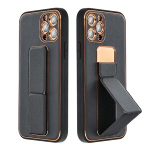 LEATHER Case Kickstand for SAMSUNG Galaxy S24 FE black