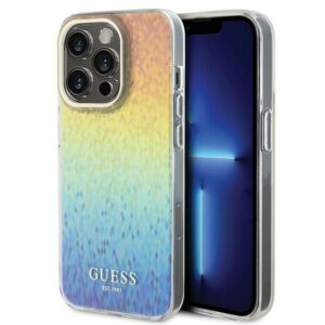 Original faceplate case GUESS GUHCP14LHDECMI for iPhone 14 Pro (IML Faceted Mirror / disco iridescent)