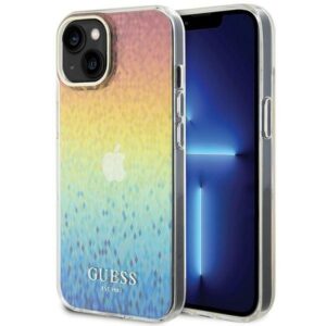 Original faceplate case GUESS GUHCP15SHDECMI for iPhone 15 (IML Faceted Mirror / disco iridescent)