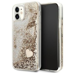 Original faceplate case GUESS GUOHCN61GLHFLGO for iPhone 11 (Liquide Glitter Charms / gold)