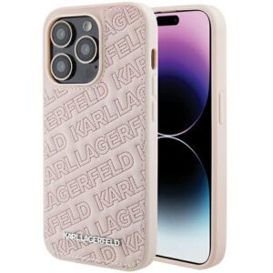 Original faceplate case KARL LAGERFELD KLHCP15LPQKPMP for iPhone 15 Pro (Quilted Pattern / pink)